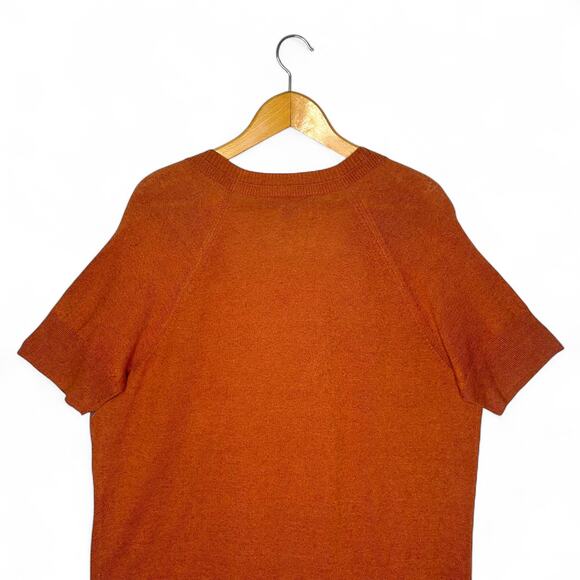 Eddie Bauer Women's Short Sleeve Linen Blend Cardigan Size 2X Burned Orange - Picture 5 of 10